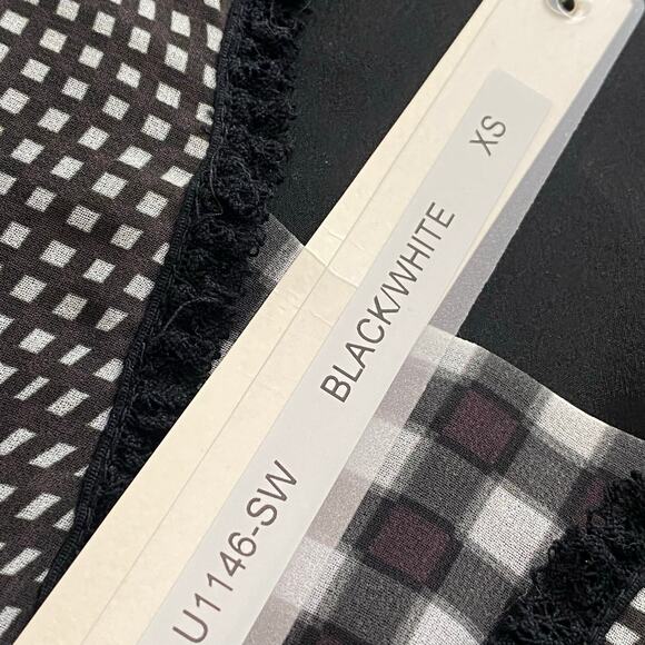 Jonathan Simkhai Dress Mixed Media Black White silk Blend Size XS Romance Flowy - Picture 8 of 10